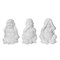 Kingston Living Set of 3 White No Evil Ceramic Buddha's Tabletop Figurines 8"
